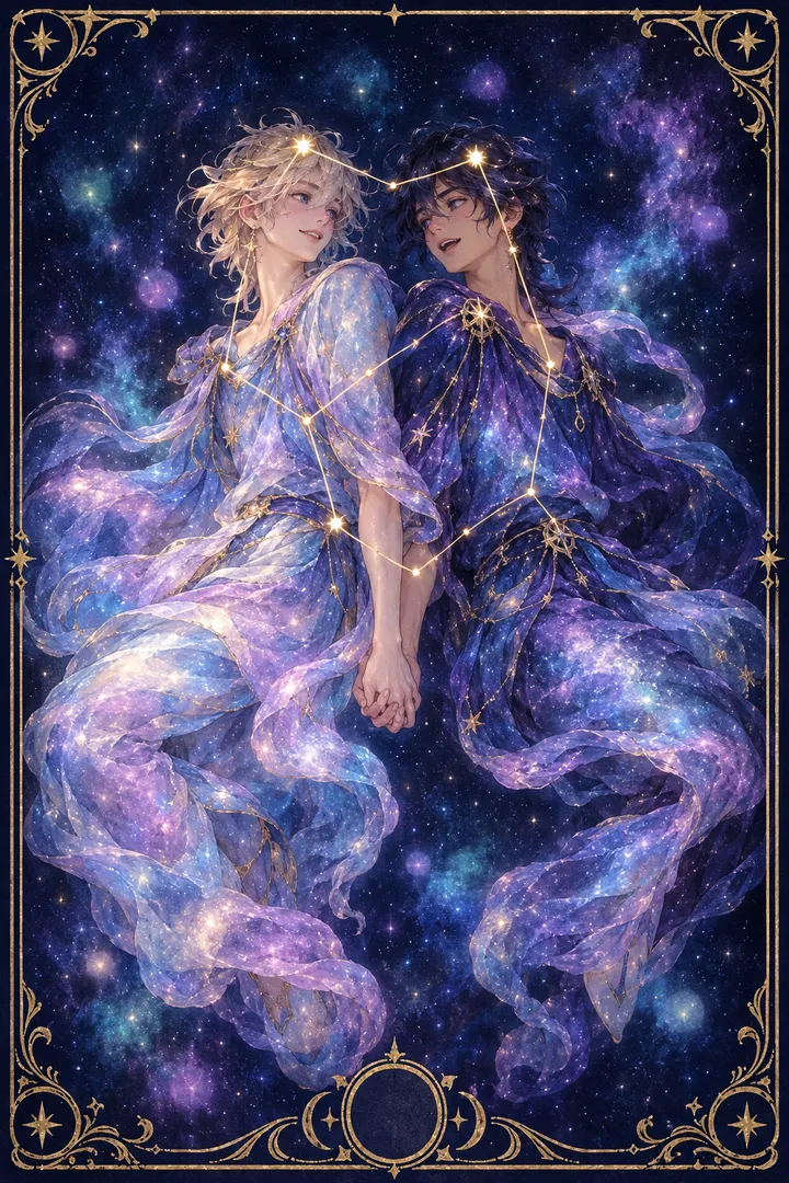 Gemini zodiac illustration