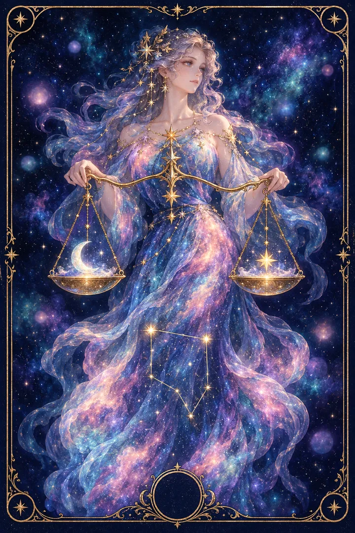 Libra zodiac illustration