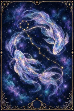 Pisces zodiac illustration